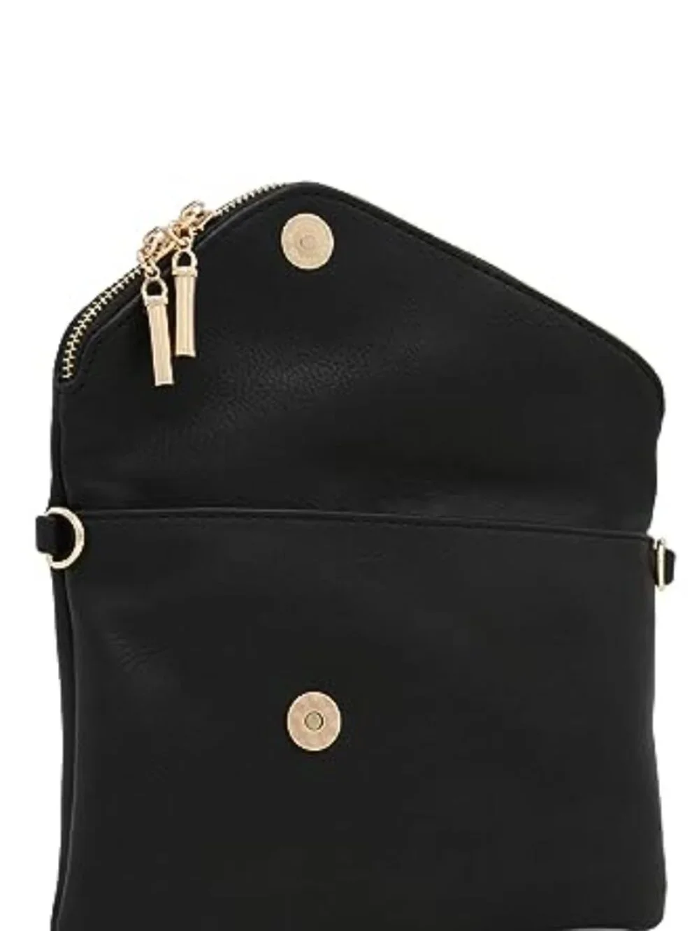Faux Leather Envelope Wristlet Clutch Crossbody Bag with Chain Strap